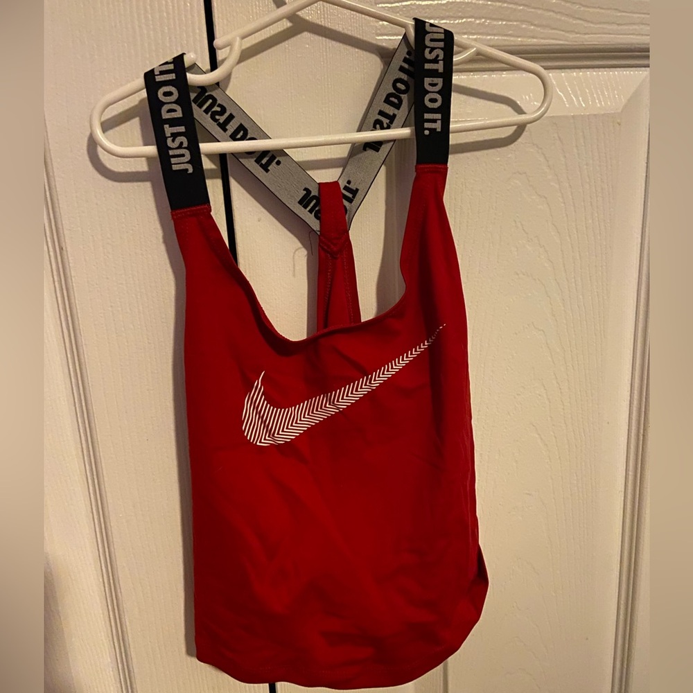 Nike Red Athletic Crop Tank with Logo Straps